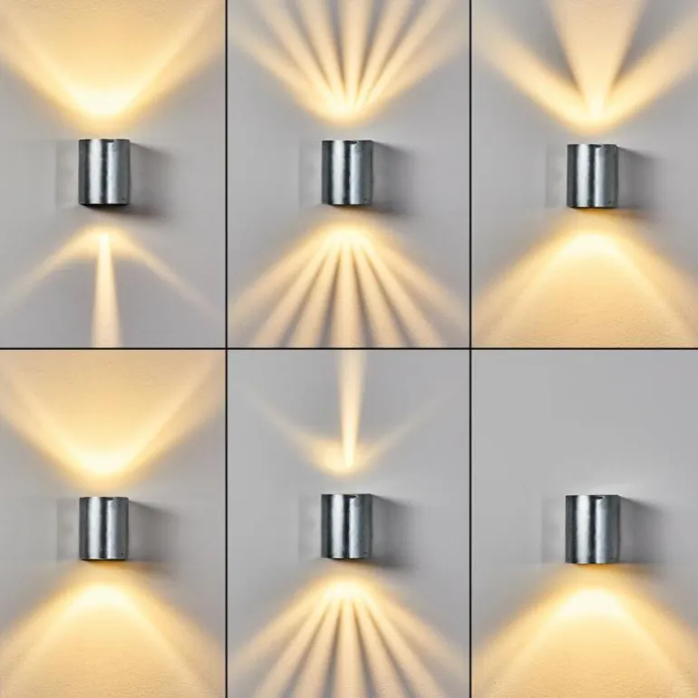 Applique murale d'extérieur Mora LED Nickel mat, 2 lumières
