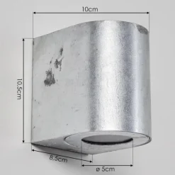 Applique murale d'extérieur Mora LED Nickel mat, 2 lumières