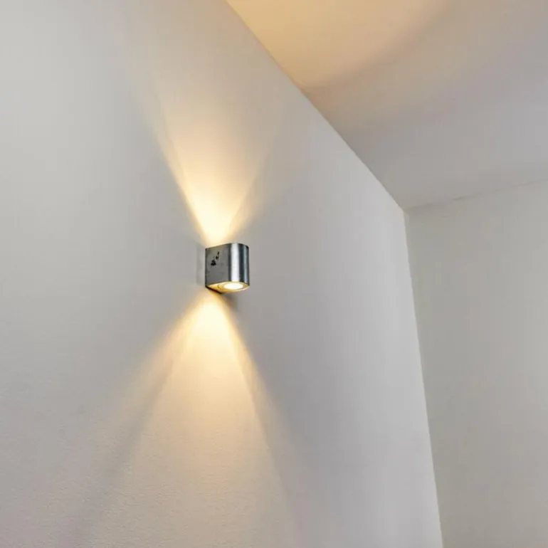 Applique murale d'extérieur Mora LED Nickel mat, 2 lumières