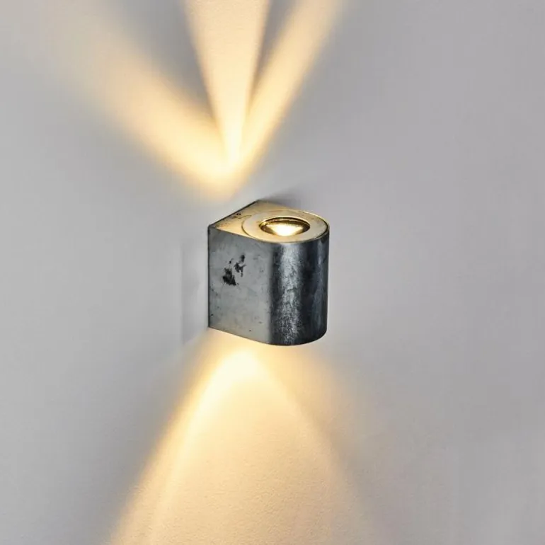 Applique murale d'extérieur Mora LED Nickel mat, 2 lumières