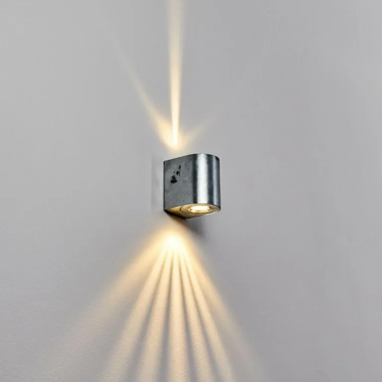 Applique murale d'extérieur Mora LED Nickel mat, 2 lumières