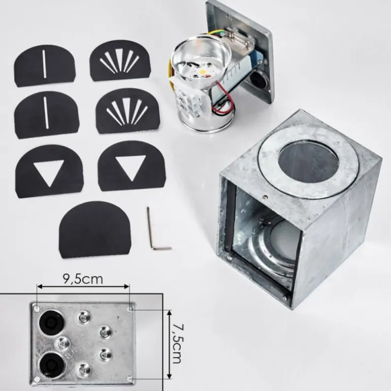 Applique murale d'extérieur Mora LED Nickel mat, 2 lumières