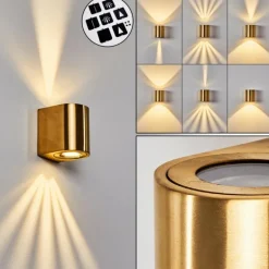 Applique murale d'extérieur Mora LED Laiton, 2 lumières