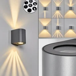 Applique murale d'extérieur Mora LED Gris, 2 lumières