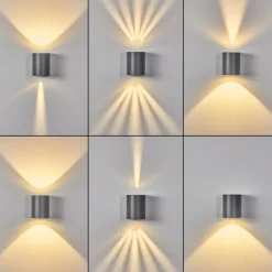 Applique murale d'extérieur Mora LED Gris, 2 lumières