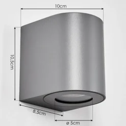 Applique murale d'extérieur Mora LED Gris, 2 lumières
