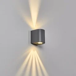 Applique murale d'extérieur Mora LED Gris, 2 lumières