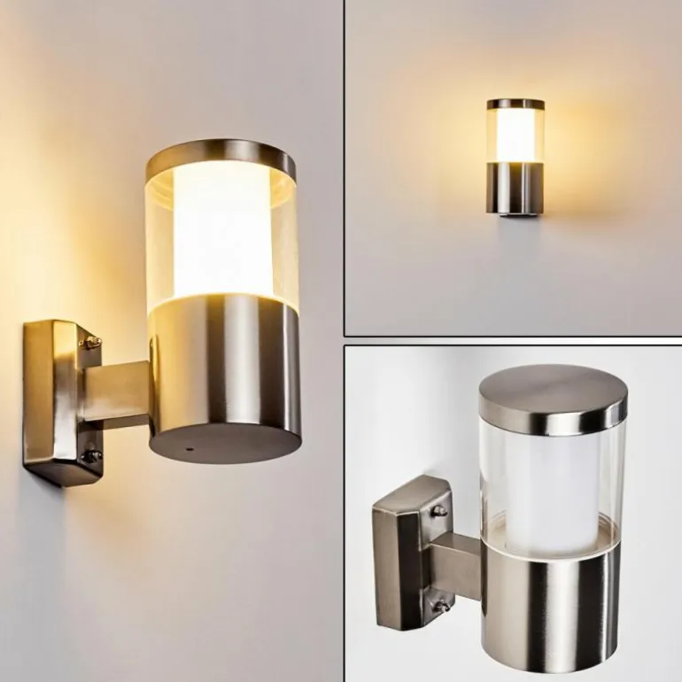 Applique murale d'extérieur Leon LED Nickel mat, 1 lumière