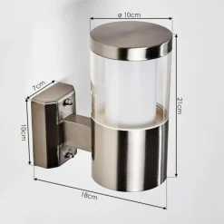 Applique murale d'extérieur Leon LED Nickel mat, 1 lumière