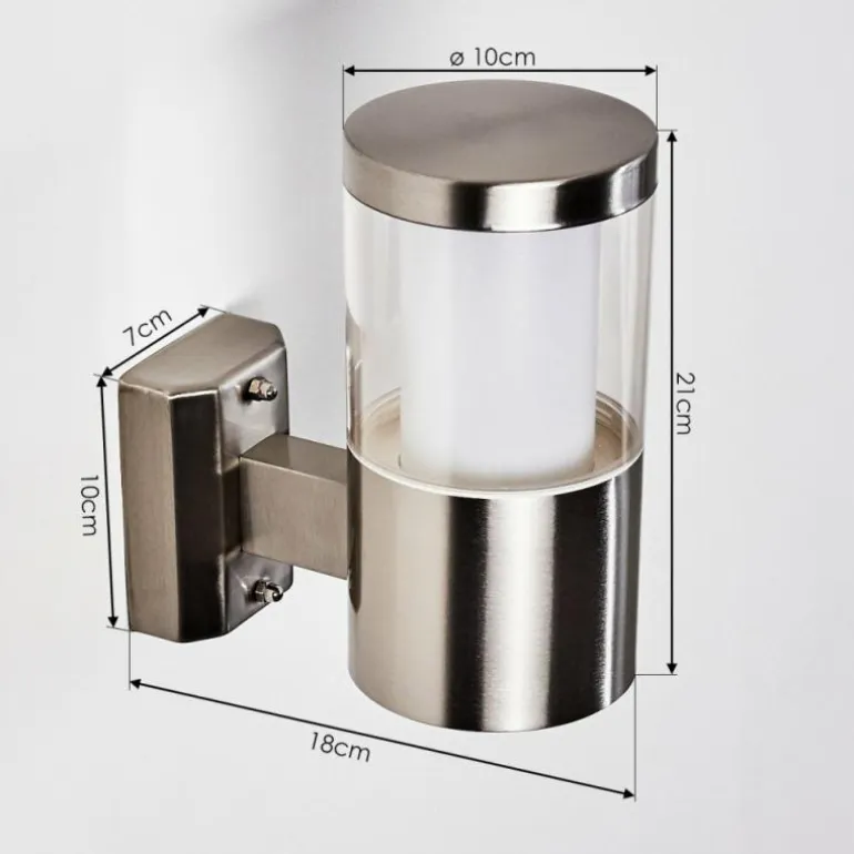 Applique murale d'extérieur Leon LED Nickel mat, 1 lumière