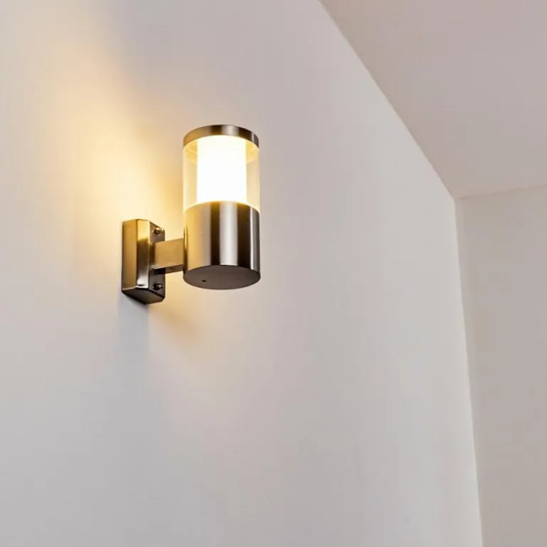 Applique murale d'extérieur Leon LED Nickel mat, 1 lumière