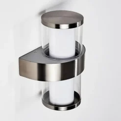 Applique murale d'extérieur Parawa LED Nickel mat, 2 lumières