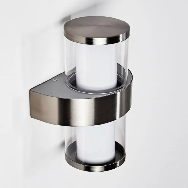 Applique murale d'extérieur Parawa LED Nickel mat, 2 lumières