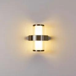 Applique murale d'extérieur Parawa LED Nickel mat, 2 lumières