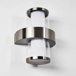 Applique murale d'extérieur Parawa LED Nickel mat, 2 lumières