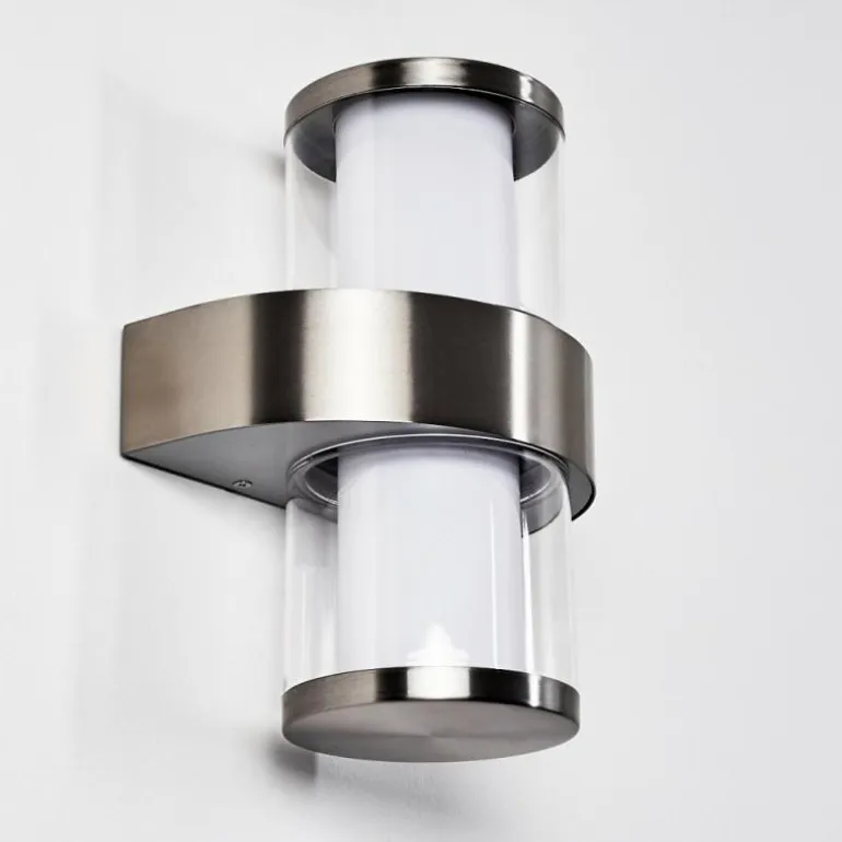 Applique murale d'extérieur Parawa LED Nickel mat, 2 lumières