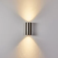 Applique murale d'extérieur Boda Nickel mat, 2 lumières
