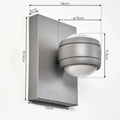 Applique murale d'extérieur Arsego LED Gris, 2 lumières