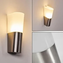 Applique murale d'extérieur Busalla LED Nickel mat, 1 lumière