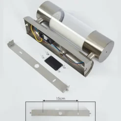 Applique murale d'extérieur Caivano LED Nickel mat, 1 lumière