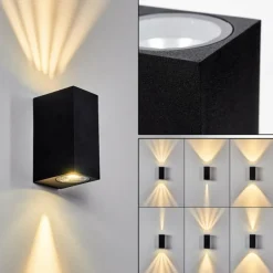 Applique murale d'extérieur Komoren LED Noir, 2 lumières