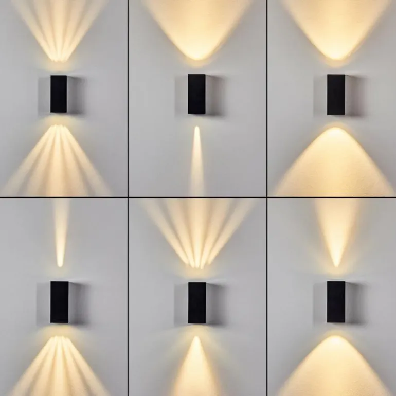 Applique murale d'extérieur Komoren LED Noir, 2 lumières