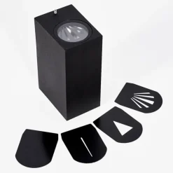 Applique murale d'extérieur Komoren LED Noir, 2 lumières