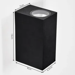 Applique murale d'extérieur Komoren LED Noir, 2 lumières