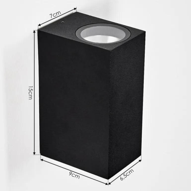 Applique murale d'extérieur Komoren LED Noir, 2 lumières