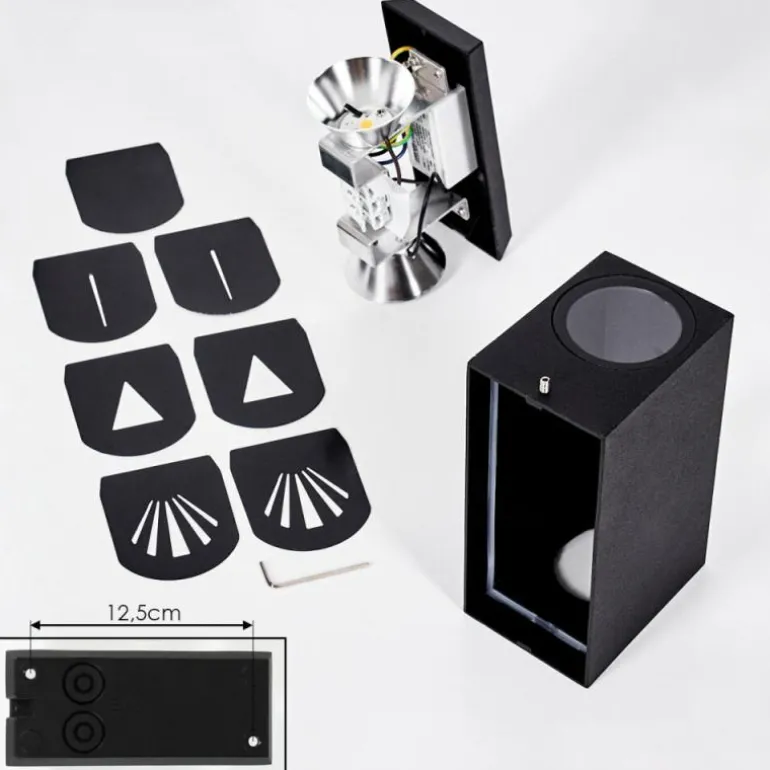 Applique murale d'extérieur Komoren LED Noir, 2 lumières
