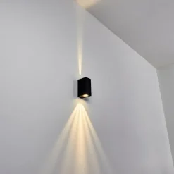Applique murale d'extérieur Komoren LED Noir, 2 lumières