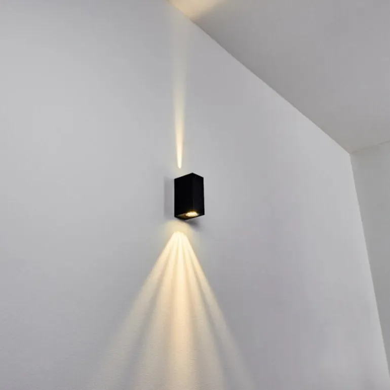 Applique murale d'extérieur Komoren LED Noir, 2 lumières
