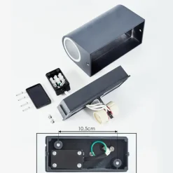 Applique murale d'extérieur Kingstown Anthracite, 2 lumières