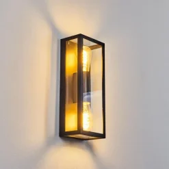 Applique murale d'extérieur Caudry Noir, 2 lumières