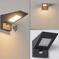 Applique murale d'extérieur Matlava LED Anthracite, Blanc, 1 lumière, Détecteur de mouvement
