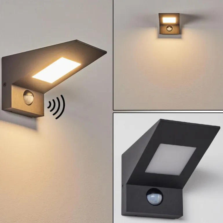 Applique murale d'extérieur Matlava LED Anthracite, Blanc, 1 lumière, Détecteur de mouvement