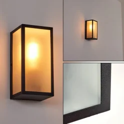 Applique murale d'extérieur Hakkas Noir, 1 lumière