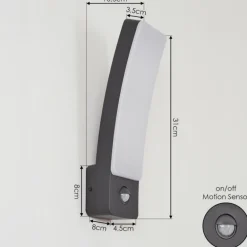 Applique murale d'extérieur Maseru LED Anthracite, 1 lumière, Détecteur de mouvement