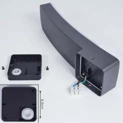 Applique murale d'extérieur Maseru LED Anthracite, 1 lumière, Détecteur de mouvement