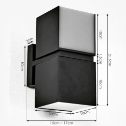 Applique murale d'extérieur Swanek LED Noir, 1 lumière