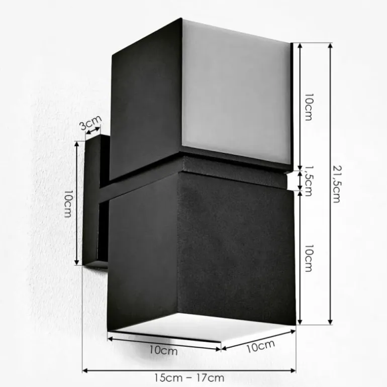 Applique murale d'extérieur Swanek LED Noir, 1 lumière