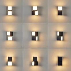 Applique murale d'extérieur Swanek LED Noir, 1 lumière