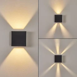 Applique murale d'extérieur Spidern LED Noir, 1 lumière