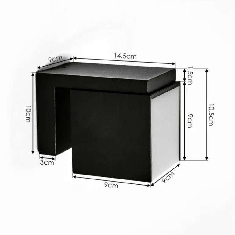 Applique murale d'extérieur Swanek LED Noir, 1 lumière