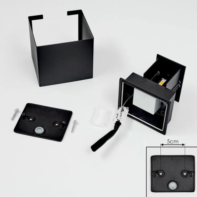 Applique murale d'extérieur Everton LED Noir, 2 lumières