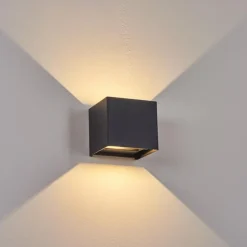 Applique murale d'extérieur Everton LED Noir, 2 lumières