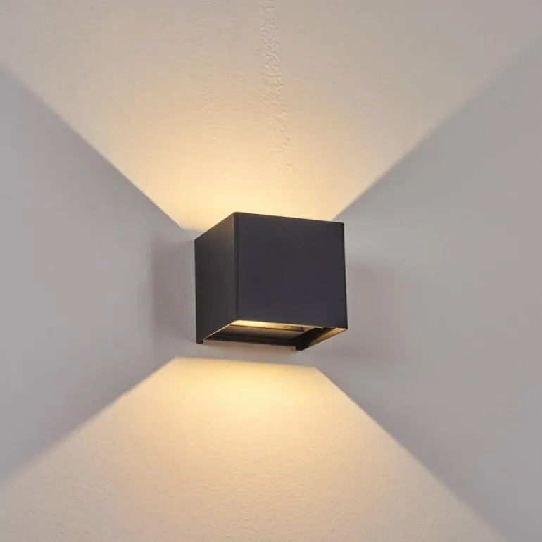 Applique murale d'extérieur Everton LED Noir, 2 lumières