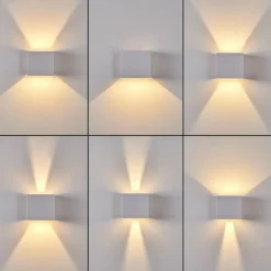 Applique murale d'extérieur Everton LED Blanc, 2 lumières