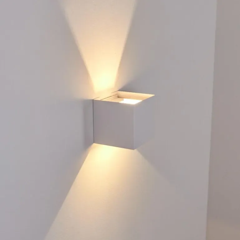 Applique murale d'extérieur Everton LED Blanc, 2 lumières