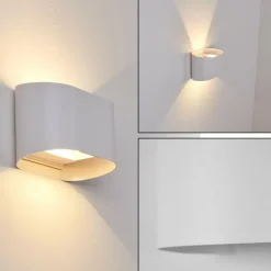 Applique murale d'extérieur Everton LED Blanc, 2 lumières